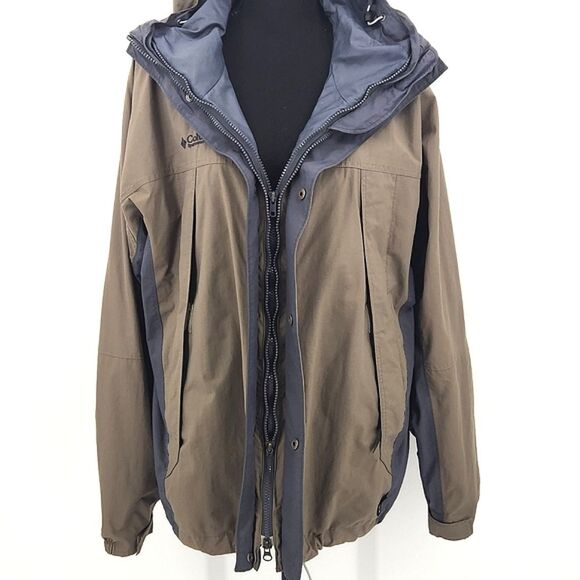 Vintage Columbia 365 Vertex Jacket Windbreaker Mens Medium Green Gray Packable - Picture 3 of 11